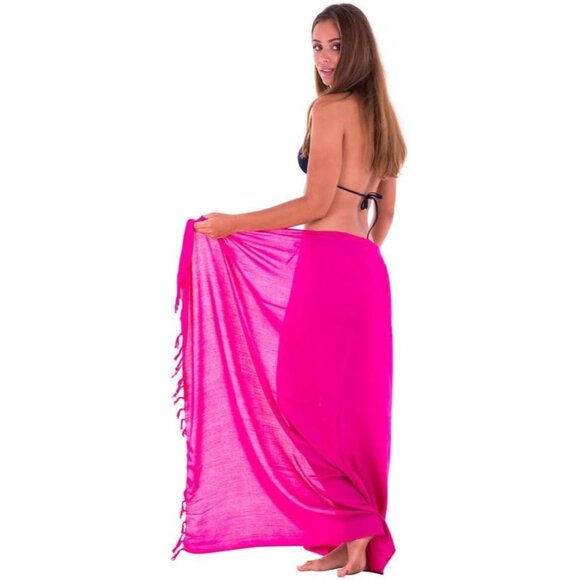 Sarong Wraps For Women Beach Cover Up Skirt Swimsuit Wrap Pareo Coverups Pink - Picture 3 of 8